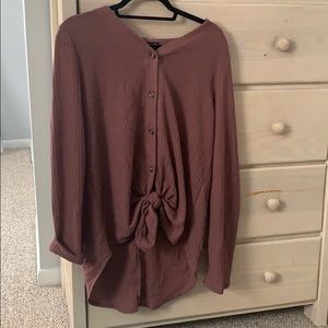 Waffle knit long sleeve